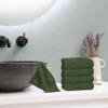 BOUTIQUO Ultra Soft Cotton Washcloths, Contains 12 Piece Face Cloths 12x12 inch, Ideal for Everyday use Face Towels, Compact & Lightweight Multi Purpose Washcloths - Olive Green view 4