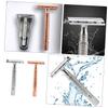 FOMIYES 2pcs Manual Double-edged Metal Traditional Shaving Tool for Men Includes Gold Silver for Home and Travel view 4