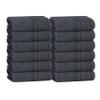 BOUTIQUO Ultra Soft Cotton Washcloths, Contains 12 Piece Face Cloths 12x12 inch, Ideal for Everyday use Face Towels, Compact & Lightweight Multi Purpose Washcloths - Charcoal Grey view 1