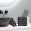 BOUTIQUO Ultra Soft Cotton Washcloths, Contains 12 Piece Face Cloths 12x12 inch, Ideal for Everyday use Face Towels, Compact & Lightweight Multi Purpose Washcloths - Charcoal Grey view 4