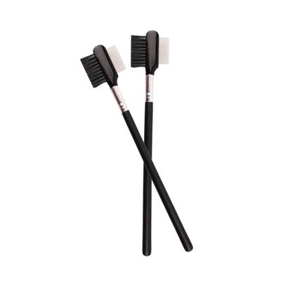 Ipetboom 2pcs Wooden Handle Eyebrow and Eyelash Combs Set Dual Use Fine Pin Tool for Grooming Separating Lashes and Brows Essential Makeup Accessory for Women