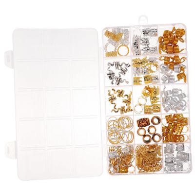 FRCOLOR 146pcs Metal Braids Rings Dreadlock Cuffs Clips Jewelry for Hair Braiding Women Accessories for Parties Wedding Stage Performances
