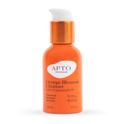 APTO Orange Blossom Cleanser w/Grapeseed Oil: Gentle but Effective Lightly-Foaming Daily Face Wash for Skin That's Clarified & Refreshed, 4 fl. oz.