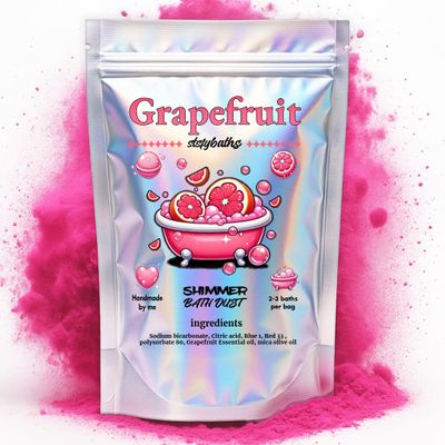 Stsfybaths Pink Grapefruit Shimmer Bath Bomb in A Bag - Handmade Essential Oil Scented Bath Bombs for Women,Kids and Men - Bulk Bathbomb Fizzies Perfect for Boys and Girls All Ages (Small, Pink)