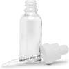(120 Pack) 30ml Glass Dropper Bottles w/Measurements & Tamper Proof Lid | Clear Bottle & White Cap | Concentrate, Medicine, Makeup, Supplement or Oil Containers, 878221582485 view 1