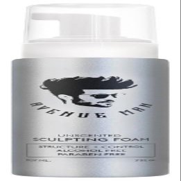 Avenue Man Unscented Sculpting Foam - Frizz Control & Firm Hold Hair Mousse for Men - Styling Hair Products - Mens Mousse for Hair Styling with No Crunch, Clean Texture & Long-Lasting Lift - 7 oz
