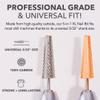 Kiara Sky XL 5-in-1 Medium Nail Drill Bit| 3/32"" Carbide Extra Long Multi-use Bit | 2-way Rotate Left and Right Handed - Rose Gold view 4