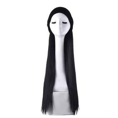 ZCSO Hat Wig Women's Wig Hat Plush Hat, Long Straight Wig Hat, Natural And Realistic Wig Hat, Suitable For Daily Party Use Hat Wigs For Women (Color : 01)