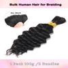 100 Percent Human Braiding Hair For Boho Braids Human Hair Braiding Hair Full Deep Wave Bulk Human Hair For Braiding Wet Wavy 100g 2 Bundles No Weft Braiding Hair Human Hair Extensions YNiSew view 3