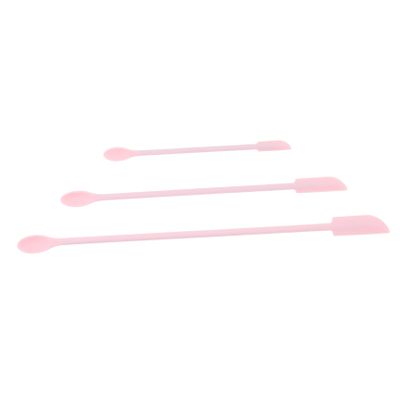 DECHOUS 3pcs Silicone Makeup Spatula Set for Cosmetics Lotion and Application Easy to Clean Non-stick Beauty Tools Pink for Skincare and Makeup Use