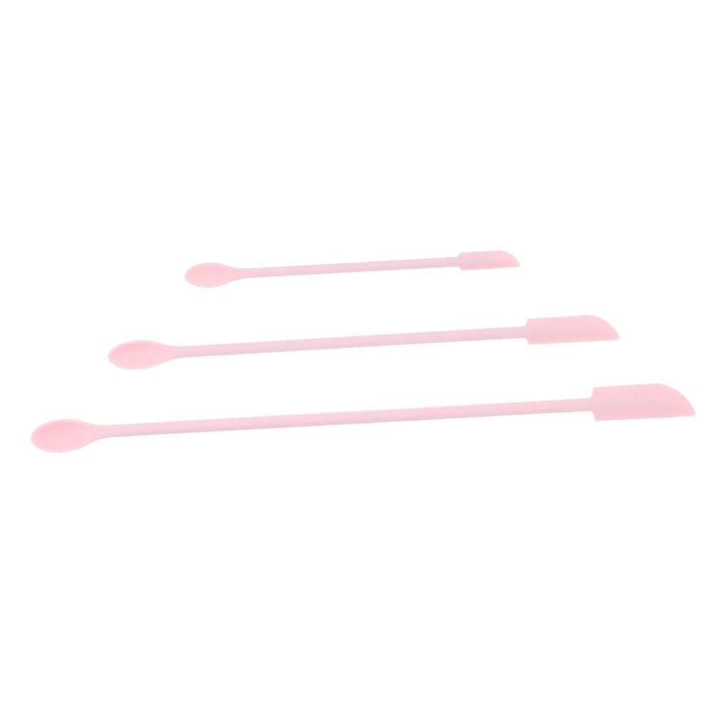 DECHOUS 3pcs Silicone Makeup Spatula Set for Cosmetics Lotion and Application Easy to Clean Non-stick Beauty Tools Pink for Skincare and Makeup Use