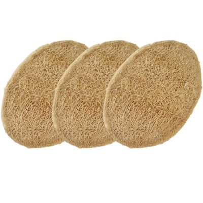 100% Organic Oval Shape Loofah Pack of 3|Exfoliating Bath Sponge for Men and Women |Natural Real Egyptian Shower Loofah Sponge Body Scrubber |Removes Dead Skin Easily