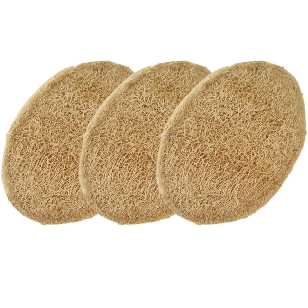 100% Organic Oval Shape Loofah Pack of 3|Exfoliating Bath Sponge for Men and Women |Natural Real Egyptian Shower Loofah Sponge Body Scrubber |Removes Dead Skin Easily
