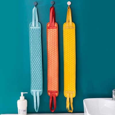 Back Brush Body Brush, 1PCS 30 inch Back Scrubber Massage Brush, Scrubber Brush for Body Back Exfoliating Bath with 2 Handles, Shower Washing Aid for Removing Dead Skin Summer Sweat (Yellow)