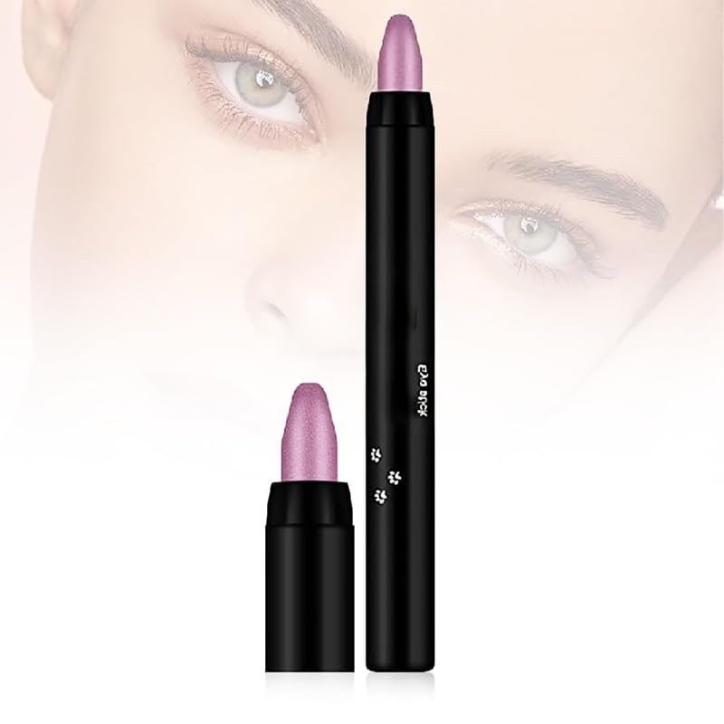 Eyeshadow Shimmer Stick, 2024 New Highlighter Eyeshadow Pencil Waterproof Glitter Eye Shadow Eyeliner Pen, Waterproof Eyeshadow Shimmer Stick Long Lasting Brightener Eyeshadow Pencil Crayon