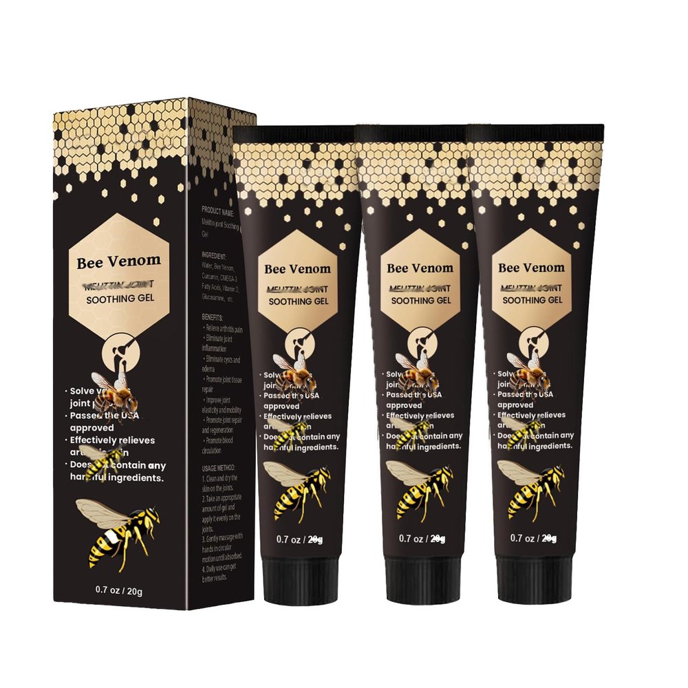 ETUIH Bee Venom Gel Joint and Bone TherapyNew Zealand Bee Venom Professional GelSoothing Provides for Neck,Waist,Back Hand Feet and Leg (3PCS)