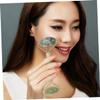 COLLBATH 2pcs Natural Jade Facial Massaging Set Scraping Plate Massage Roller Manual Tool for Neck Face Body Relief Smooth Texture for Safe Use view 3