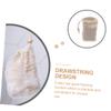 6 Pack Soap Bags with Drawstring Lanyard Cotton Linen Beige view 3