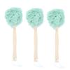 Mikinona 3pcs Ergonomic Long Handle Bath Balls Bath Flower Towels Body Brush for Shower Cleaning and Exfoliating view 1