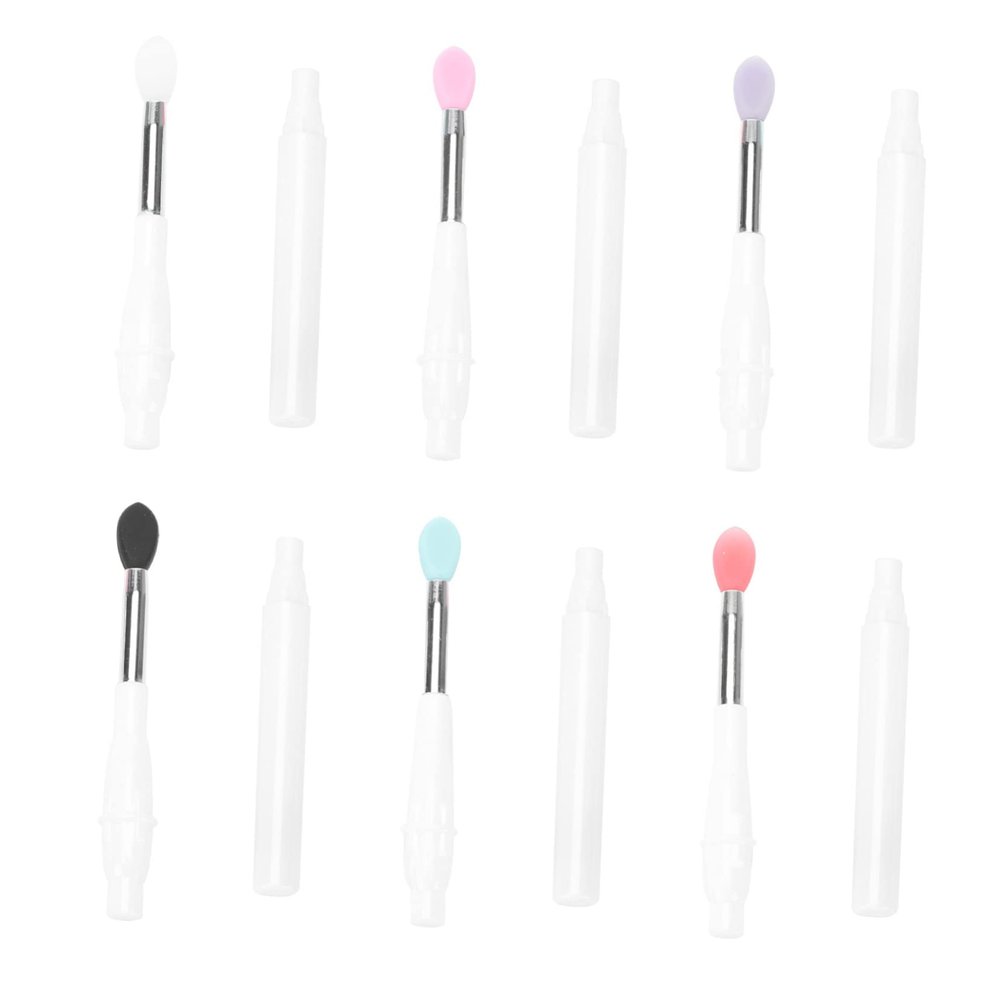 MAGICLULU 6pcs Silicone Lip Makeup Applicator with Lid Soft Brush Heads for Lipstick and Eyeshadow Convenient Travel for Fashion Lovers Versatile Makeup Tool
