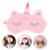 Beaupretty Pink Plush Unicorn Eye Mask Lightweight Mask for Women Boy Girl Comfortable Night Blindfold for Travel Naps Work and Relaxation view 2