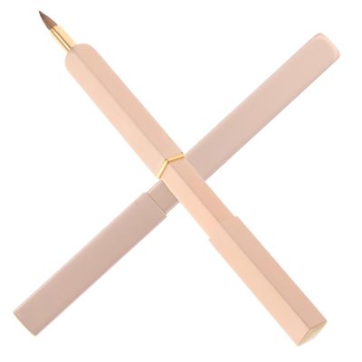 MAGICLULU 2pcs Travel-friendly Lip Brush Retractable Lip Brush Portable Metal Tube