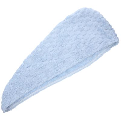 Beaupretty Microfiber Hair Towel Wrap for Women Super Absorbent Quick Drying Turban for Thick Curly Hair Easy to Use Cloud Velour Drying Hat for Bath Sky Blue