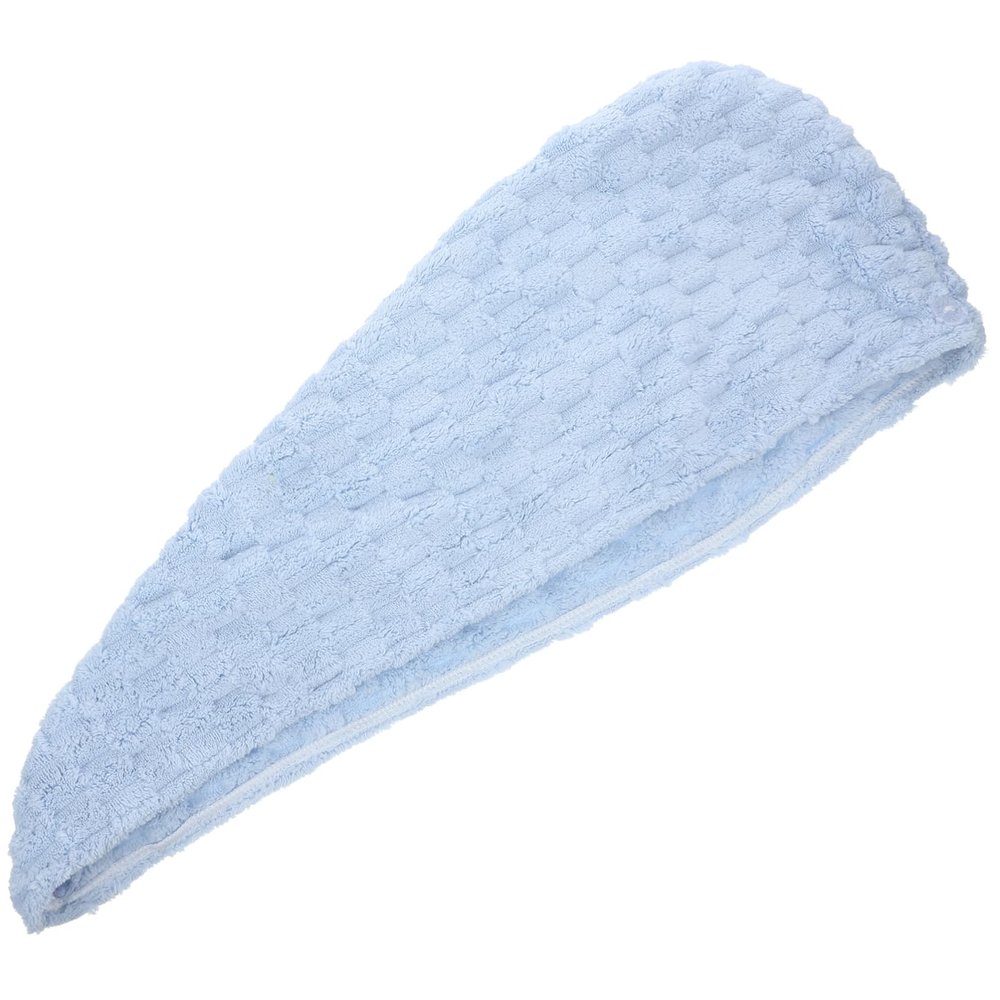 Beaupretty Microfiber Hair Towel Wrap for Women Super Absorbent Quick Drying Turban for Thick Curly Hair Easy to Use Cloud Velour Drying Hat for Bath Sky Blue
