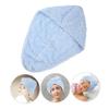 Beaupretty Microfiber Hair Towel Wrap for Women Super Absorbent Quick Drying Turban for Thick Curly Hair Easy to Use Cloud Velour Drying Hat for Bath Sky Blue view 3