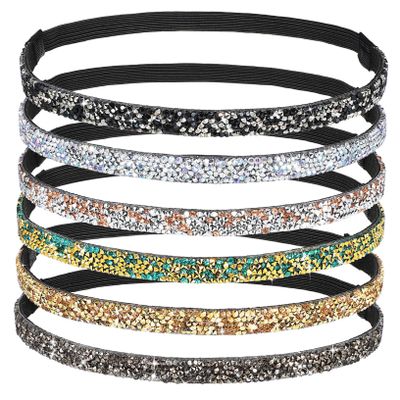 Beaupretty 6pcs Cute Headbands Rhinestone Hair Bands Women Lightweight Elastic Headbands Versatile Styling for Parties and Weddings