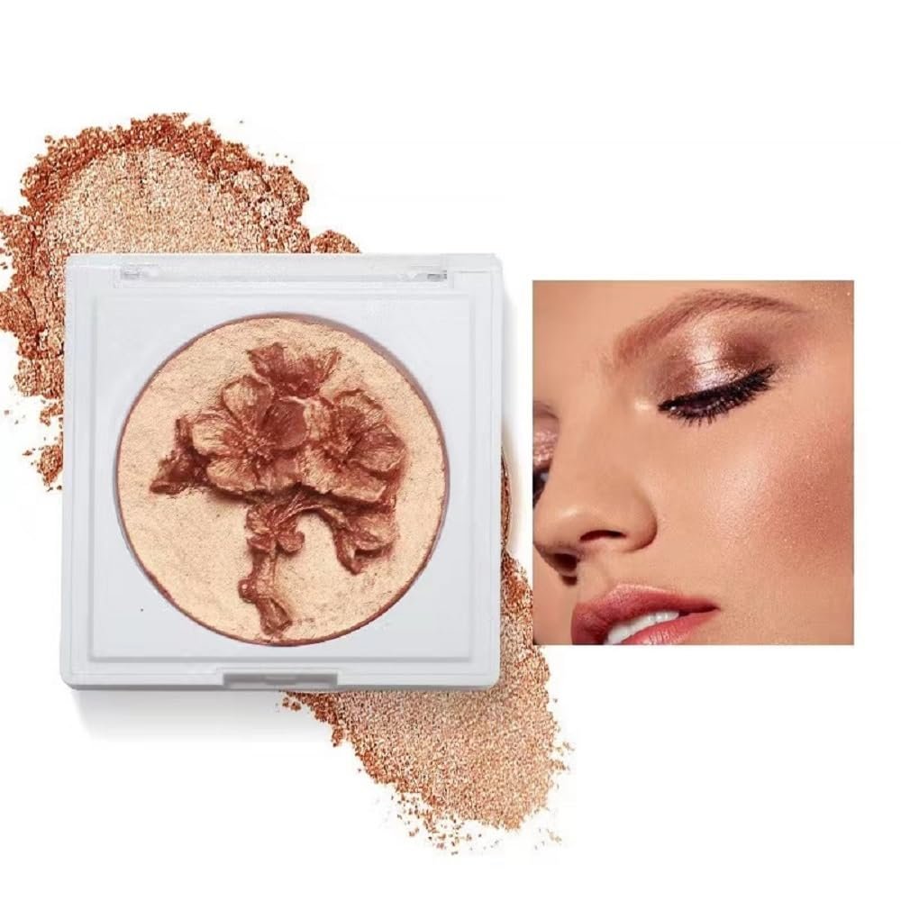 Generic Plum Blossom Face Highlight and Contour Powder by Fit Colors, 3D Sculpted Highlight and Shadow (4, 1)