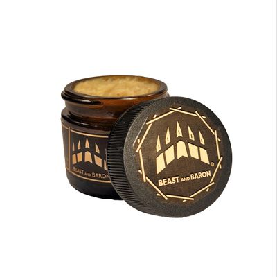 Baron's Premium Beard Balm - All Natural Beard Balm - Made in the USA - 10 Natural Scents Avaliable - Beard Balm Sample Pack - 1 Fl Oz - Small Business (Smithy's Coffee), Gold