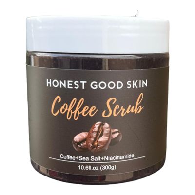 Honest Good Skin Sea Salt Scrub, 10oz Shea Butter Body Scrub, Exfoliating, Dead Skin Removal (Coffee)