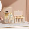 CoralHouse Glass Makeup Organizer Set  Vanity Organizer with 18-Slot Lipstick Organizer & Makeup Brush Holder with Lid  Skincare, Perfume & Cosmetic Storage for Bathroom or Dresser view 1