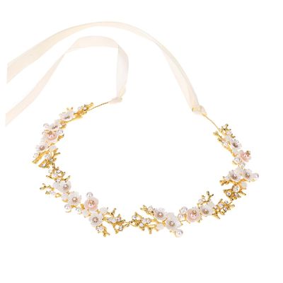 Mikinona Bridal Headdress Flower Headband Wedding Headpiece for Bride Mexican Flower Headband