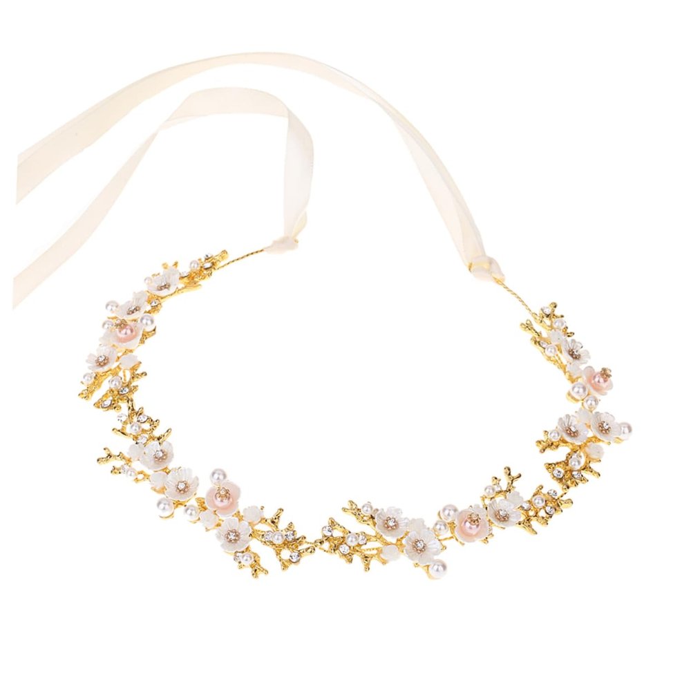 Mikinona Bridal Headdress Flower Headband Wedding Headpiece for Bride Mexican Flower Headband