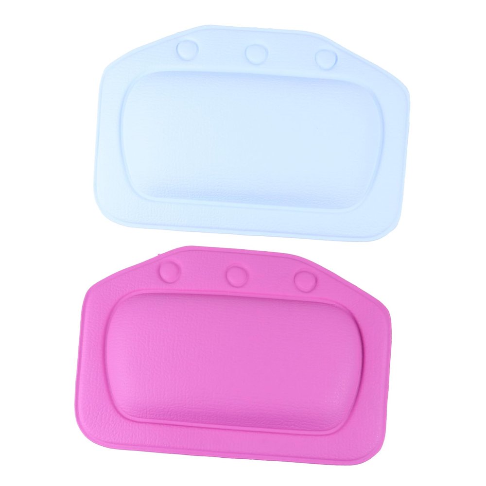 FRCOLOR 2pcs Bath Pillow for Bathtub Suction Cup Neck and Head Support Soft PVC Accessory for Relaxing Baths Random Color Durable and Non-Slip Design