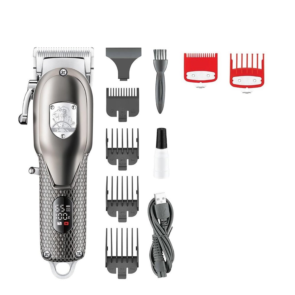 toothgeneric Hair Cutting Tool, Hair Clipper Professional Hair Trimmer Cordless Hair Cutting Machine Adjustable Haircut Machine Metal Clippers for Men, With Box