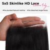 Lashey 5x5 SKINLIKE Real HD Lace Closure Body Wave, 0.10mm Ultra-Thin Human Hair Closure Pre Bleached Knots Pre Plucked Invisible Hairline 12 Inch Natural Black view 3