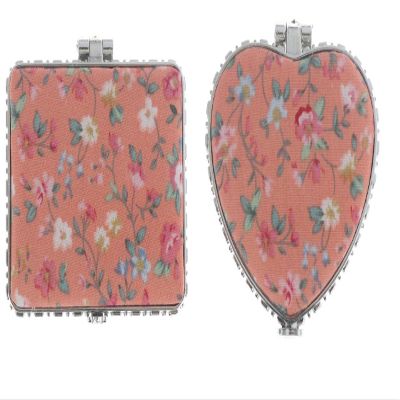 2 Pcs Small Compact Mirror Floral Pocket Mirrors Retro Folding Portable Travel Mirror Makeup Compact Mirrors Mini Portable Mirrors for Women Girls.