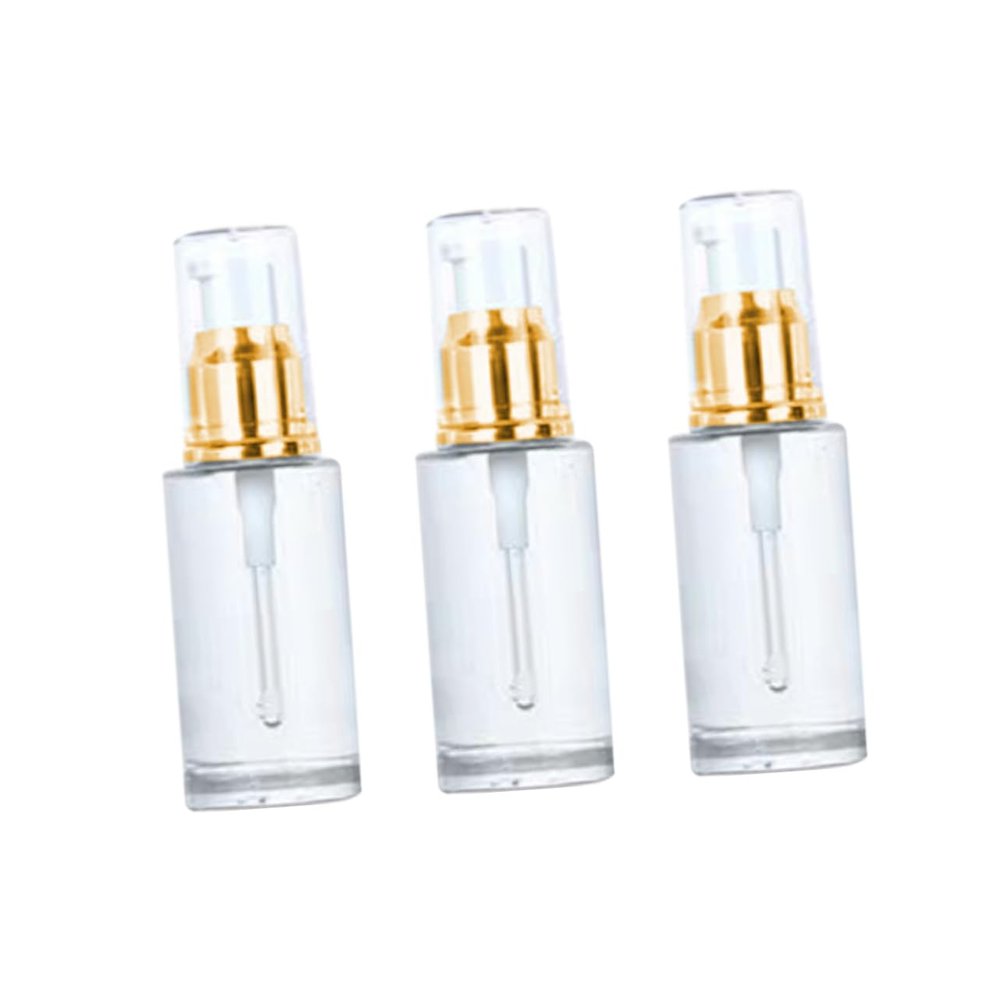 Mikinona 3pcs Essential Oil Bottles Empty Press Lotion Bottles Travel Pump Eco-Friendly