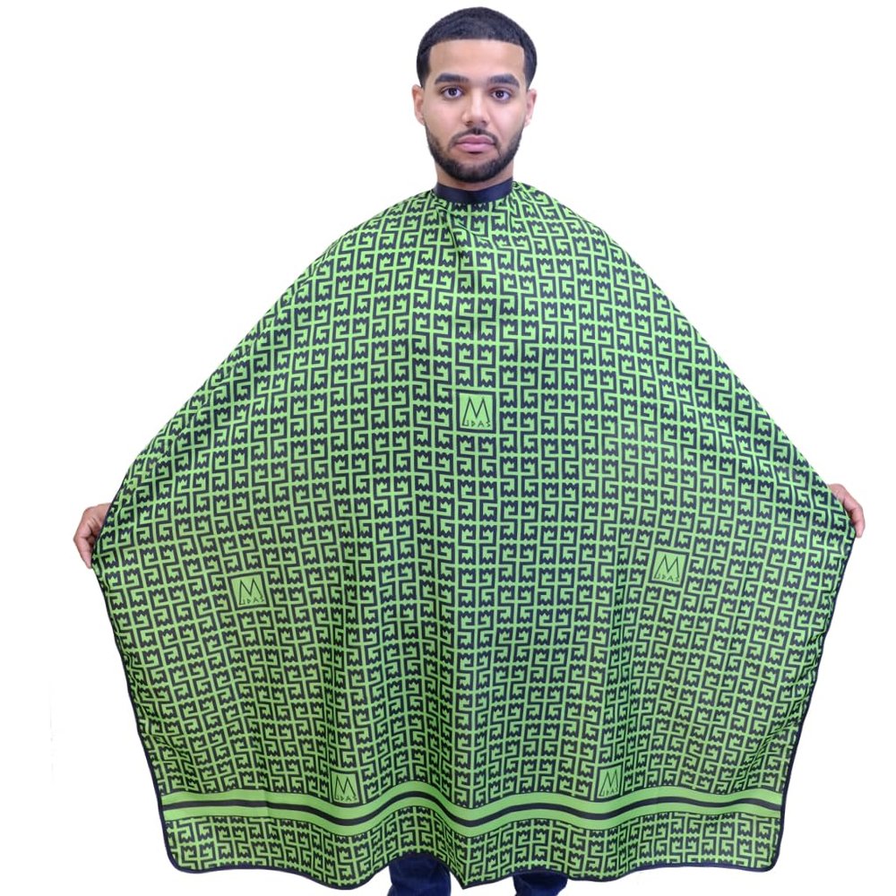 NinthAvenue Basics Barber cape King Midas Hair Cutting Cape Professional Barber Cape For Men (Green), Large