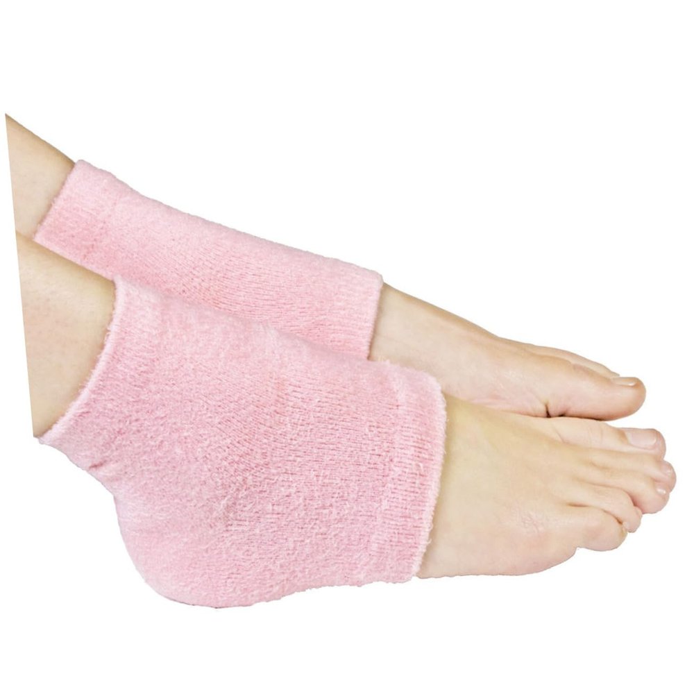 Beaupretty Moisturizing Gel Heel Socks for Dry Cracked Skin Vented Open Toe Recovery Sleeves with Vitamin-Infused Gel for Soft Healthy Feet Fits Pink