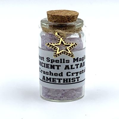 Amethyst Ancient Altar Blessed Witches Salt &Crashed Crystals Handmade by Best Spells Magick