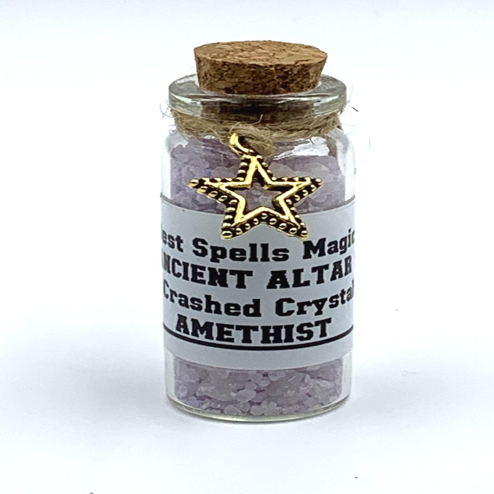 Amethyst Ancient Altar Blessed Witches Salt &Crashed Crystals Handmade by Best Spells Magick