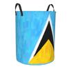 Saint Lucia Flag Oil Painted Circular Hamper Lasting Organization Bedroom Bathroom Dcor view 3