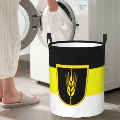 Flag Of Volga Germans Oil Painted Circular Hamper Lasting Organization Bedroom Bathroom Dcor