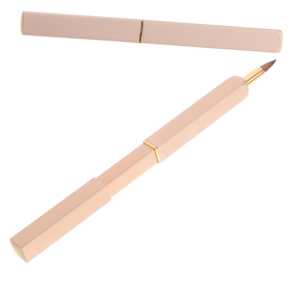 Beatifufu 2pcs Portable Makeup Brush Retractable Lip Brush Metal Tube for Travel Daily Use