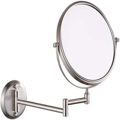 RomildaYuan Makeup Mirrors Wall Mounted 8 inch Bathroom Magnifying Double Sided Adjustable Extendable Swivel Vanity Mirrors Cosmetic Nickel 5X /Nickel/10X