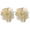2 Pack Shiny Fluffy Dance Bun Organza Hair Scrunchies for Womens Bun Covers Headdress Ties Ponytail Bun Holders Hair Donut for Performance,Dance,Cheer,Party Favors (Light Yellow) view 3